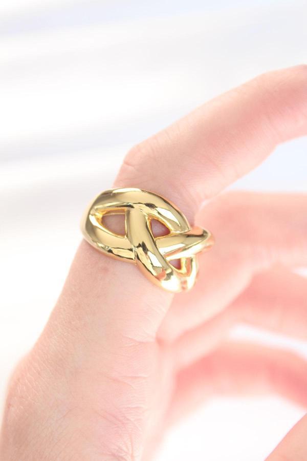 Düğüm Model Gold Renk Ayarlanabilir Yüzük - TJ-BYK3126 - Image 1