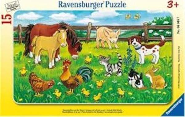Ravensburger 15 Parça Küçük Çerçeveli Puzzle Çayırda Hayvanlar 060467 - Image 1