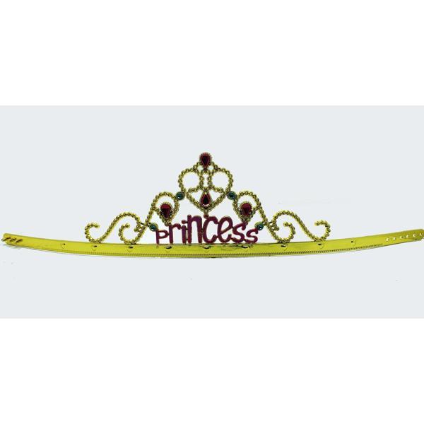 Prenses Yazılı Altın Renk Ayarlanabilir Parti Tacı 60 cm - Image 1
