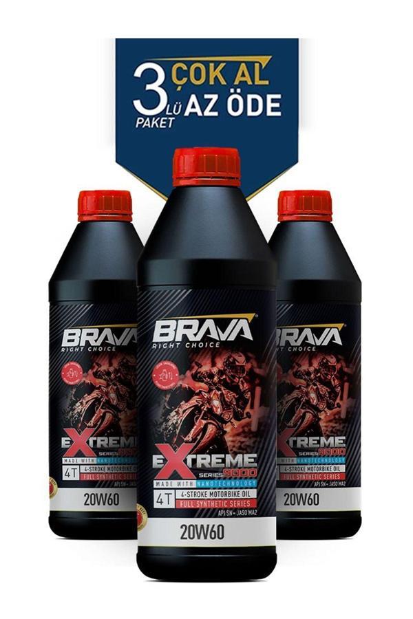 Brava Extreme 9000 4T 20W60 3X 1 Lt Motor Yağı - Image 1