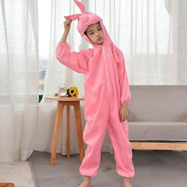 Çocuk Tavşan Kostümü Pembe Renk 4-5 Yaş 100 cm - Image 1