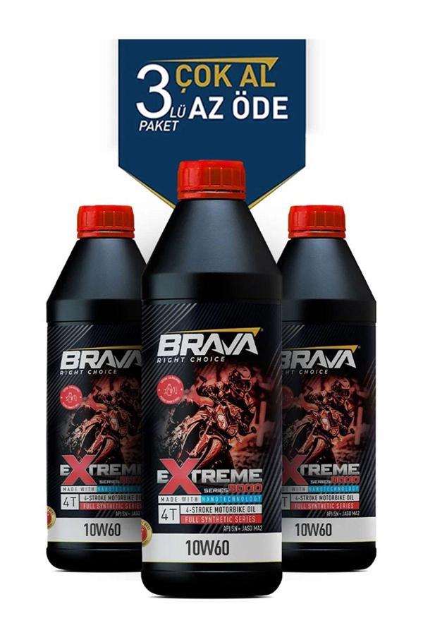 Brava Extreme 9000 4T 10W60 3X 1 Lt Motor Yağı - Image 1