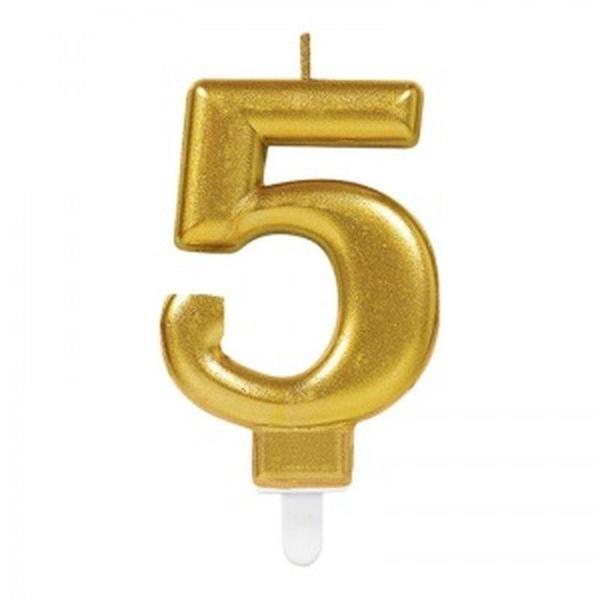 5 Rakam Mum Gold Renk - Image 1
