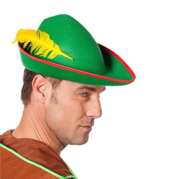 Yeşil Renk Robin Hood Şapkası Sarı Tüylü - Image 1