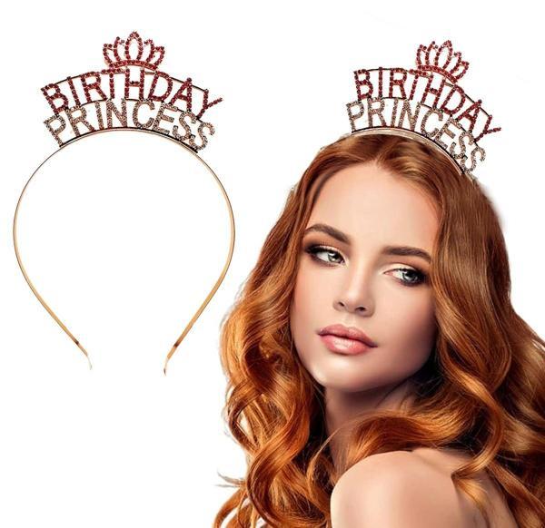 Birthday Princess Kristal Taç – Rose Gold Kaplama - Image 1