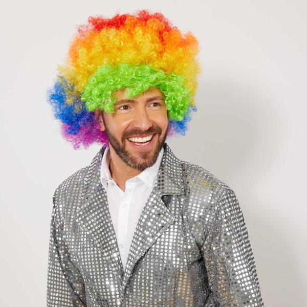 Rengarenk Kıvırcık Afro Bonus Peruk - Image 1