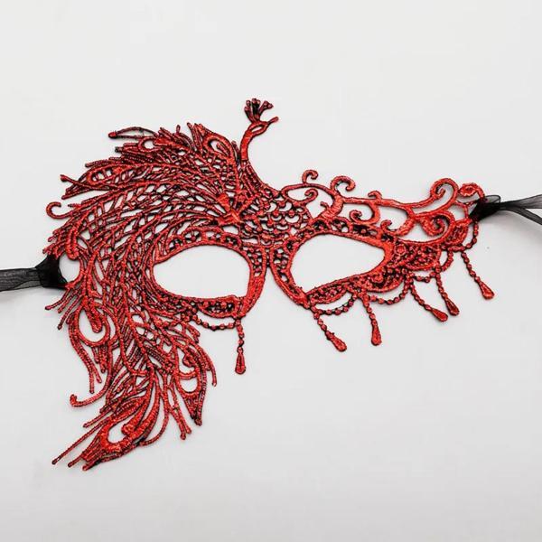 Kırmızı Dantel Masquerade Maskesi 4 No - Image 1