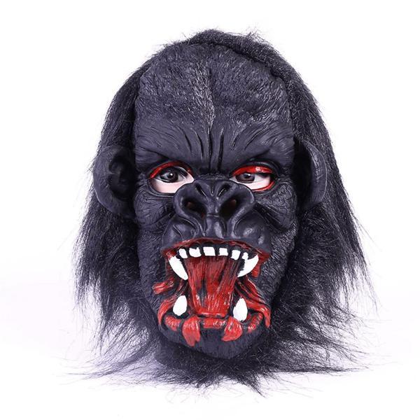 Lateks Goril Maskesi Maymun Maskesi Et Maskesi Orangutan Siyah Saçlı 2 No - Image 1