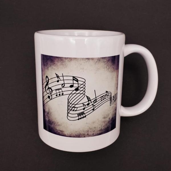 Müzik Notaları Tasarımlı Kupa Bardak - Image 1