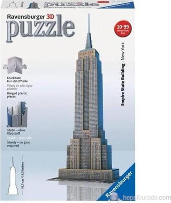 Ravensburger 3 Boyutlu Plastik Puzzle Empire State Binası 125531 - Image 1