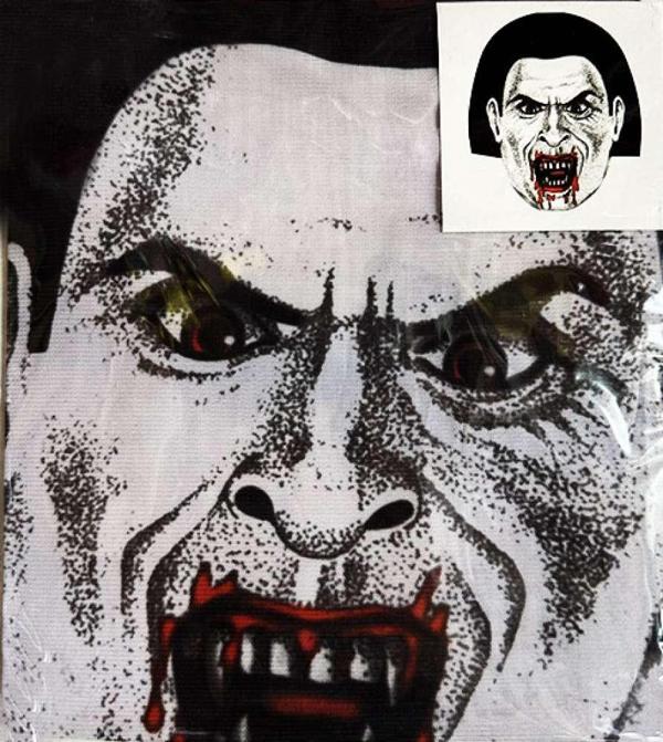 Yüze Yapışan Kafaya Tam Geçmeli Streç Kanlı Vampir Maske Bez Maske Model 2-2 - Image 1