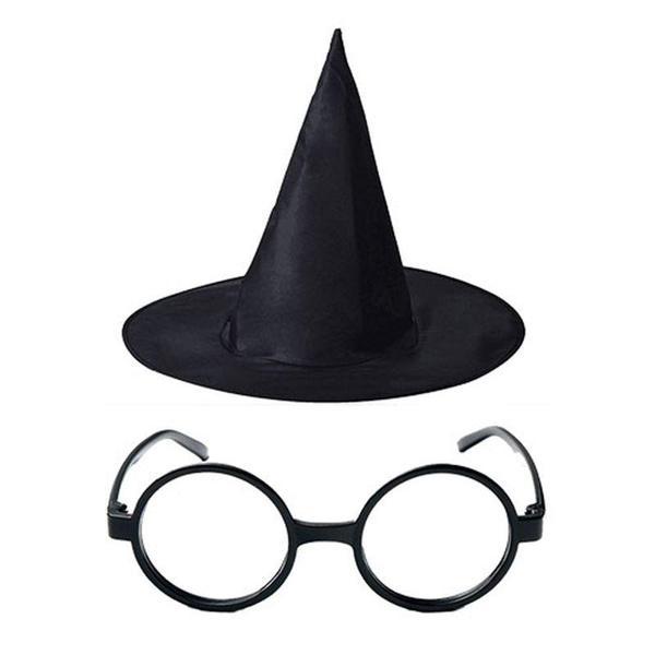 Harry Potter Büyücü Şapkası ve Harry Potter Büyücü Gözlüğü Siyah Renk - Image 1