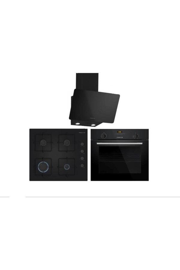 Profilo Elit Siyah Cam Ankastre Set ( Frma234S + Oe36K6P10D + Dvk6J360 ) - Image 1