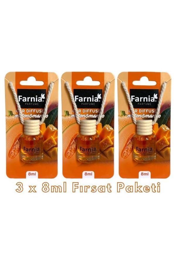 Farnia Yüksek Esanslı Askılı Araç Kokusu EDP Parfüm Mango Kavun 8 Ml 3 Adet Avantaj Paketi - Image 1