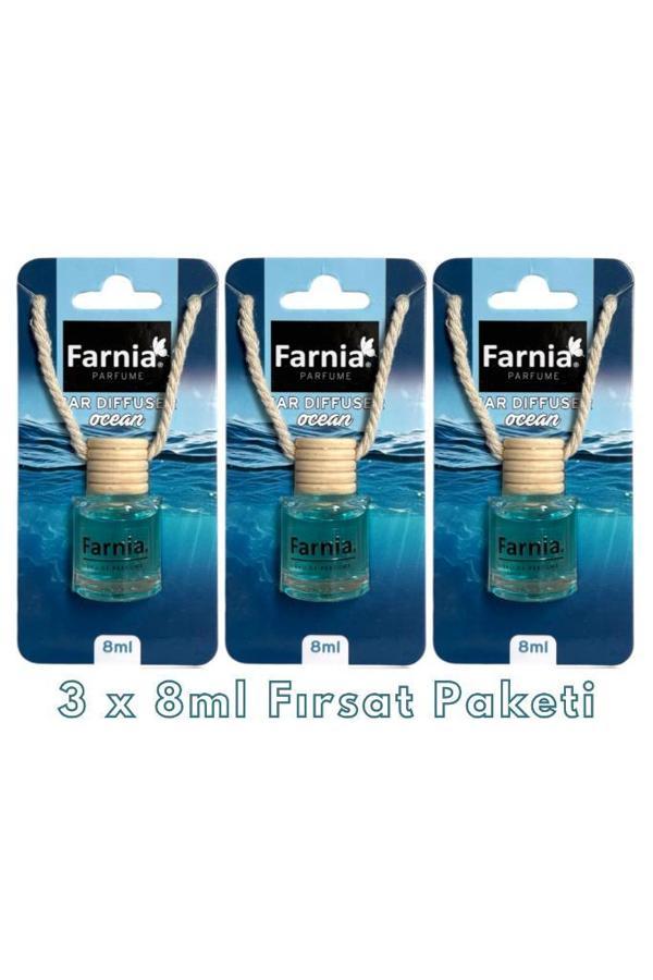 Farnia Yüksek Esanslı Askılı Araç Kokusu EDP Parfüm Okyanus 8 Ml 3 Adet Avantaj Paketi - Image 1