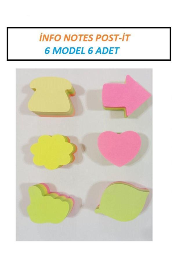 Halsa İnfo Notes 6 Lı Şekilli Yapışkanlı Kağıt Pos-İt 5X5 Cm 200 Lü 3 Renk - Image 1