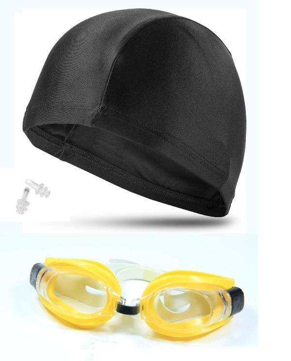 3lü Set Havuz Deniz Yüzücü Gözlüğü Boneli Tıkaçlı UV Korumalı Yüzme Seti - Image 1