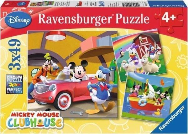 Ravensburger 3x49 Parça Puzzle Walt Disney Mickey Club House 092475 - Image 1