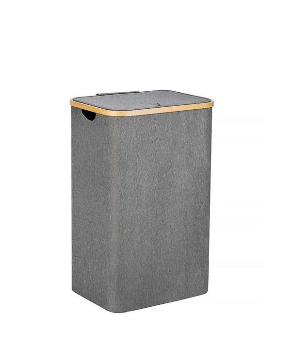 Katlanır Kumaş Kirli Çamaşır Sepeti 70 Litre Bambu Çerçeveli - Image 1