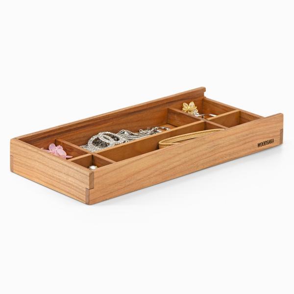 Woodsaka - 6 Bölmeli Sürgülü Kapaklı Hediye ve Aksesuar Kutusu - Image 1