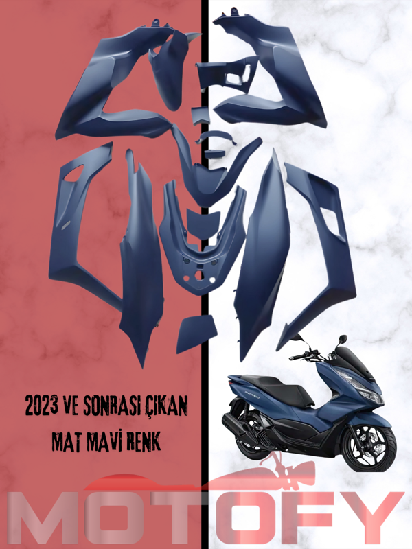 HONDA PCX 125 2023 2024 KAPORTA SETİ MAT MAVİ A KALİTE - Image 1