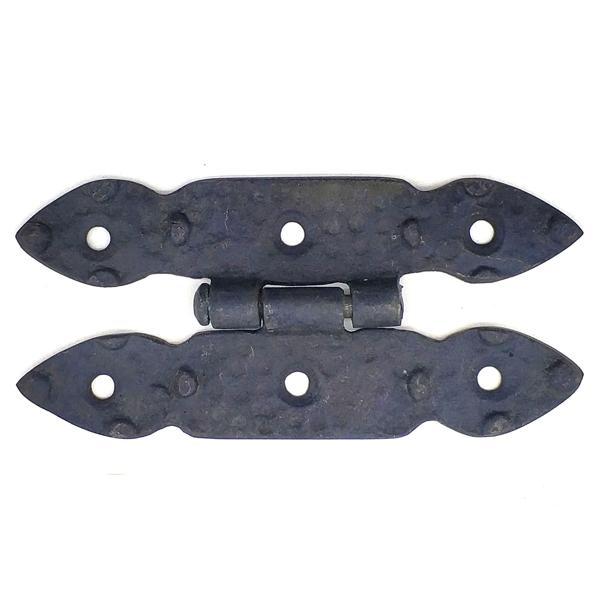 Antika Tarz Dekoratif Pirinç Düğmeli Menteşe - 117x57 mm, Oksit - Image 1