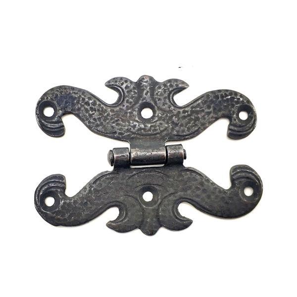 Antika Tarz Dekoratif Pirinç Kelebek Menteşe - 63x45 mm, Oksit - Image 1