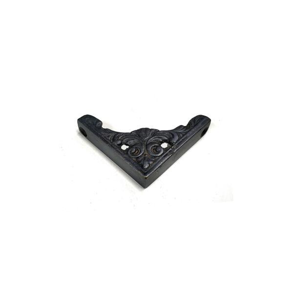 Antika Tarz Dekoratif Pirinç Köşe Süsü - 58x58 mm, Oksit - Image 1