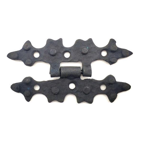 Antika Tarz Dekoratif Pirinç Yıldız Menteşe - 84x44 mm, Oksit - Image 1