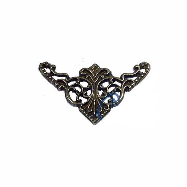 Dekoratif Köşe Süsü, Köşelik - Küçük, 19x34mm, Antik, 1 Adet - Image 1