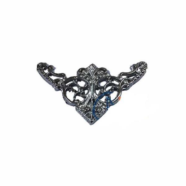 Dekoratif Köşe Süsü, Köşelik - Küçük, 19x34mm, Nikel, 1 Adet - Image 1