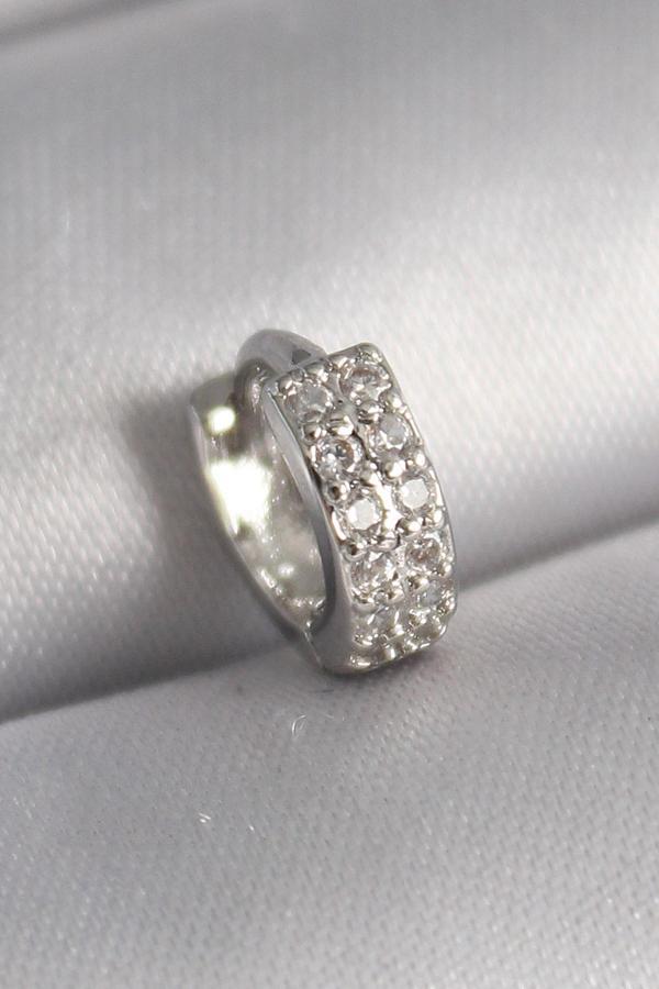 316L Çelik Gümüş Renk Zirkon Taşlı Tragus Piercing - TJ-PR1305 - Image 1