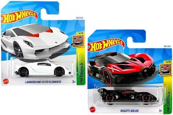 2 Araç Hot Wheels Set - Lamborghini Sesto Elemento & Bugatti Bolide - Kırmızı (1/64) - Image 1