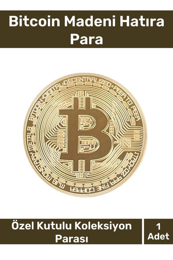 Deluxe Series Kutulu Hediyelik Kripto Hatıra Koleksiyon Bitcoin Madeni Para Altın Rengi 1 Adet - Image 1