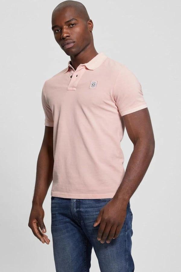 Guess Erkek Mavi Yıkamalı Polo Tişört - Image 1