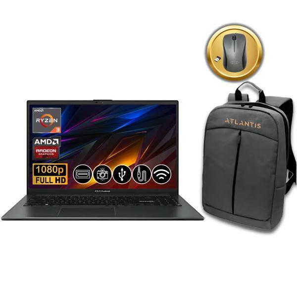 Asus VivoBook Go 15 R3-7320U 8GB 256GB M.2 SSD E1504FA-NJ097  ATL31 15.6" Fdos  Notebook +Mouse&çanta - Image 1