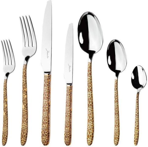 9400 Safari 12 Kişilik 84 Parça Gold Çatal Kaşık Bıçak Takımı - Image 1