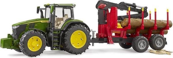Bruder John Deere 7R 350 Traktör ve Kütük Taşıyan Vinçli Römork - Image 1