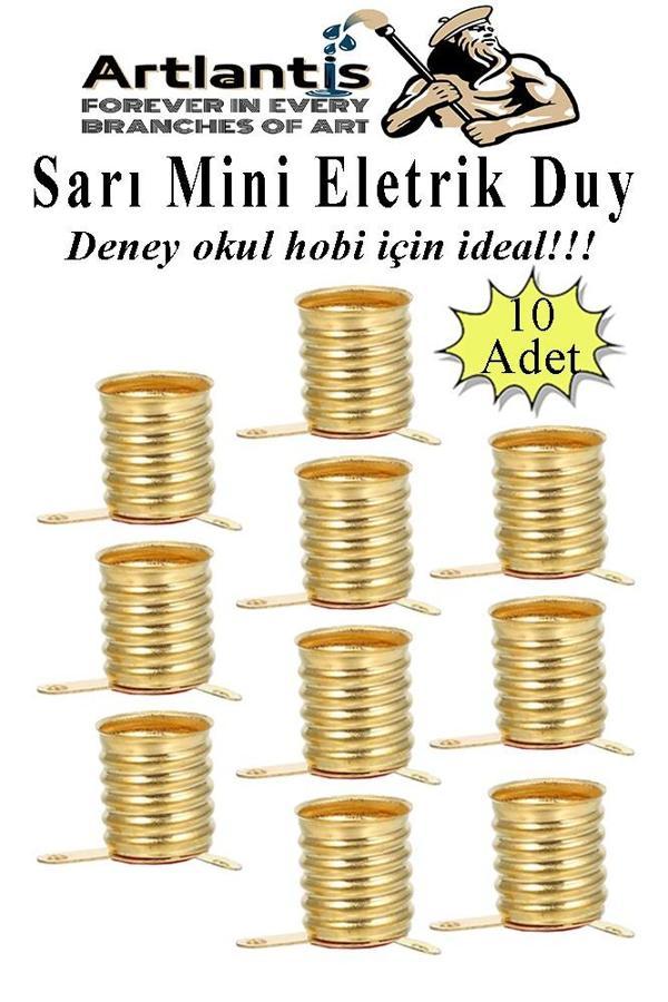 Altı Sarı Mini Duy 10 Adet Deney Duyu Proje İçin Küçük Ampul Yuvası Minyonet Duy Okul Sınıf Elektrik Devre Deney Duyusu - Image 1