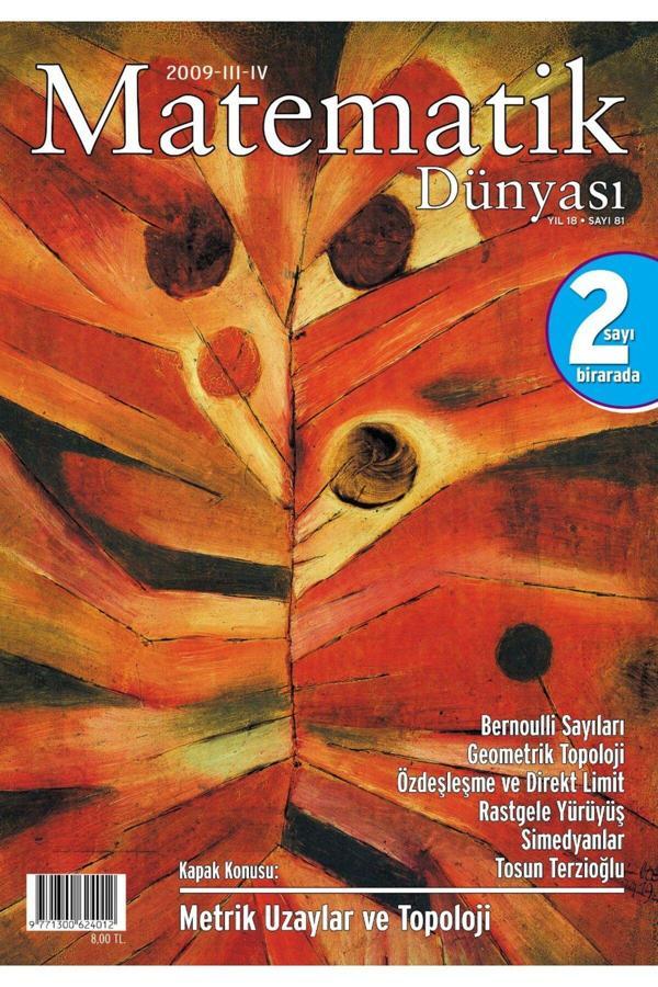 Nesin Yayınevi Matematik Dünyası Dergisi Sayı:81 Yıl:2009 - Iıı-Iv - Image 1