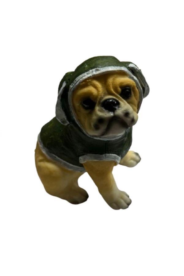 T Camp Uzay Kostümlü Bulldog Oturan Köpek Biblo - Image 1