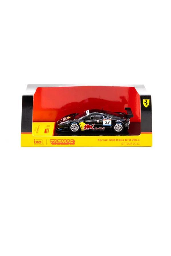 Tarmac Works Ixo Tarmac Works 1:64 Ferrari 458 Italia Gt3 2011 – Gt Tour (Red Bull Livery) Model Araba - Image 1