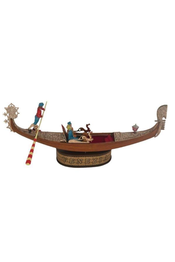 Venice Pilli Hareket Eden Venedik Gondole Büyük Boy 36 Cm. Made İn Italy - Image 1