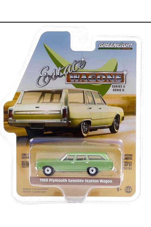 Greenlight Estate Awagons 1/64 1968 Plymouth Satellite Station Wagon Model Araba - Image 1