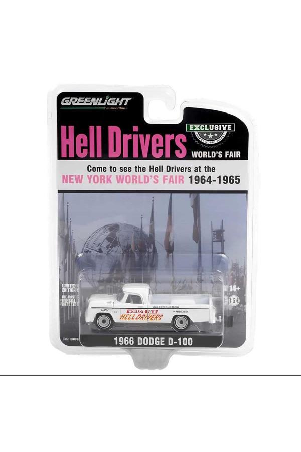 Greenlight Hell Drivers 1/64 1966 Dodge D-100 Model Araba - Image 1
