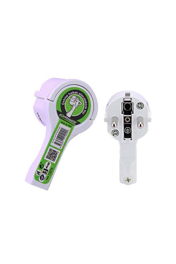 Karabulut Ticaret Topraklı Çekme Halkalı Slim Elektrik Fişi --Beyaz-- (Ups Girişli) - Image 1