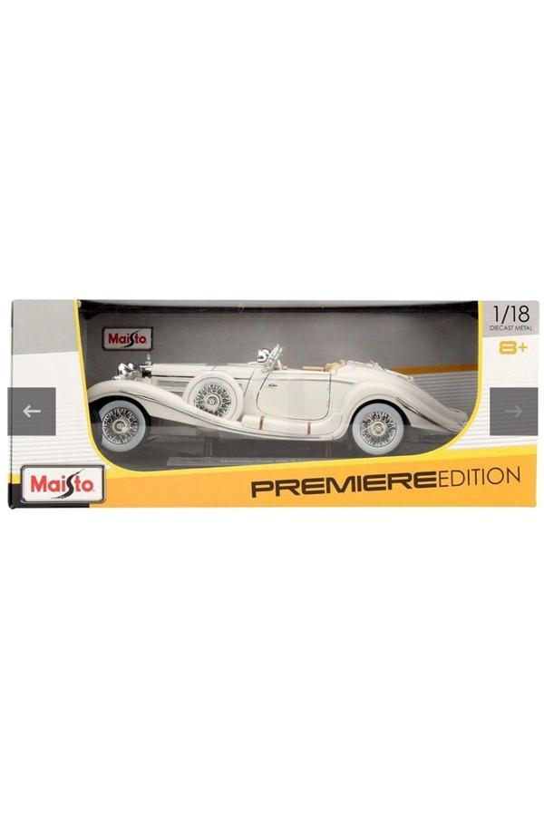Maisto 1/18 1936 Mercedes -Benz 500K Specialroadster Premier Edition Die-Cast Model Araba Beyaz - Image 1