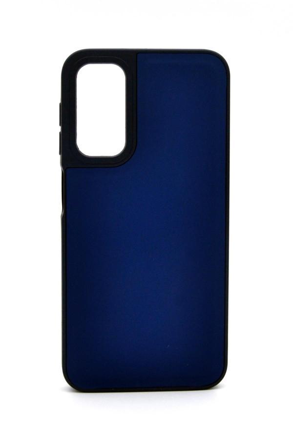 Samsung Galaxy A14 Uyumlu Deri Görünümlü Sert Kapak Kılıf Lacivert - Image 1