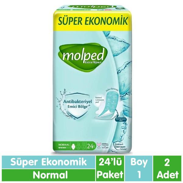 Molped Süper Ekonomik Antibakteriyel Ped Normal 24x2 48 Adet - Image 1