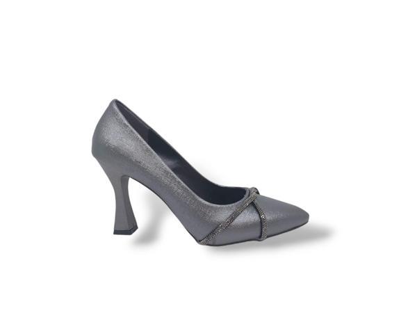 Zerhan 355 Kadın Platin Taşlı Kadeh Topuk Stiletto Ayakkabı - Image 1